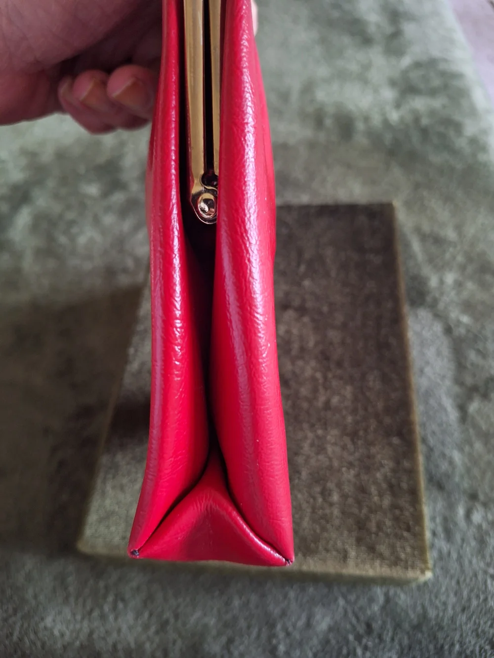 Red Vintage Evening Bag with Goldtone Frame